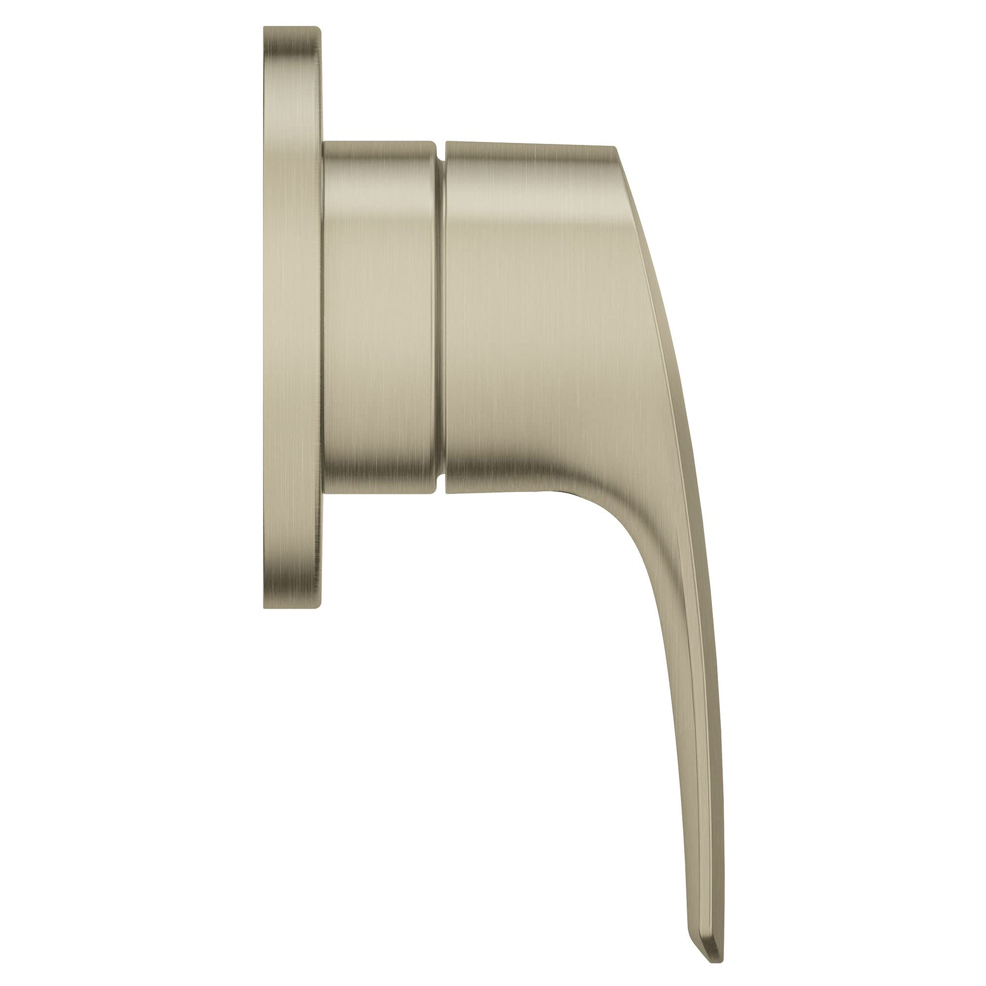 Grohe Eurosmart brushed nickel 2-way diverter trim with lever handle and circular trim plate.