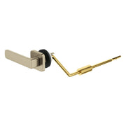 Grohe Eurocube left-hand trip lever in brushed nickel with brass linkage rod and mounting hardware.
