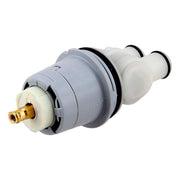 Gray and white Delta cartridge assembly with brass inlet connection and black rubber seals for MultiChoice valve series.