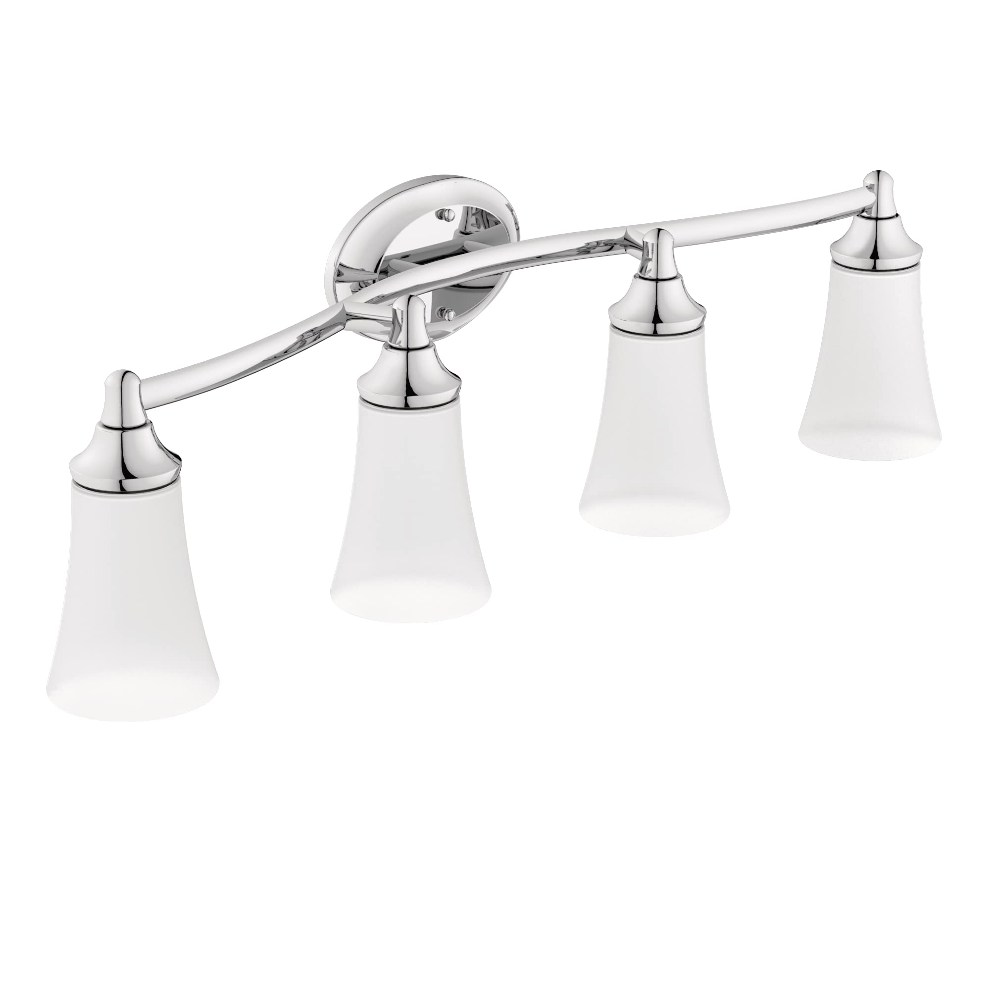 Moen Eva 4 Light Dual Mount Bath Bathroom Vanity Fixture with Frosted Glass in White - YB2864CH