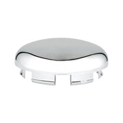 Chrome cover cap with curved top and mounting tabs underneath.