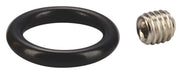 Black rubber O-ring and chrome-plated set screw with hexagonal socket head.