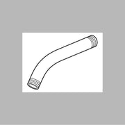 Curved polished nickel shower arm with threaded connectors at both ends.