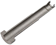 Chrome disassembling key tool with forked end and handle grip for removing Grohe faucet components.