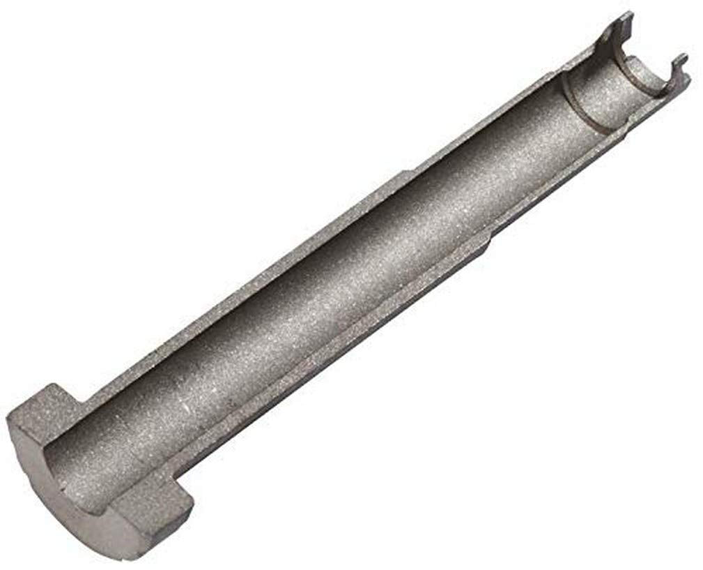 Chrome disassembling key tool with forked end and handle grip for removing Grohe faucet components.