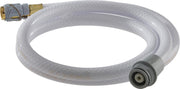 Clear vinyl hose with brass 45-degree quick-connect fitting and gray disconnect coupling.