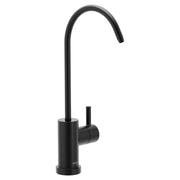 Moen Sip matte black drinking water faucet with curved spout and single side handle.