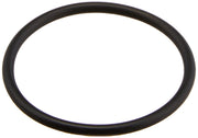 Black rubber o-ring with smooth surface and circular shape.