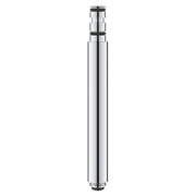Chrome extension tube with threaded connectors at top and bottom for Grohe faucet installation.
