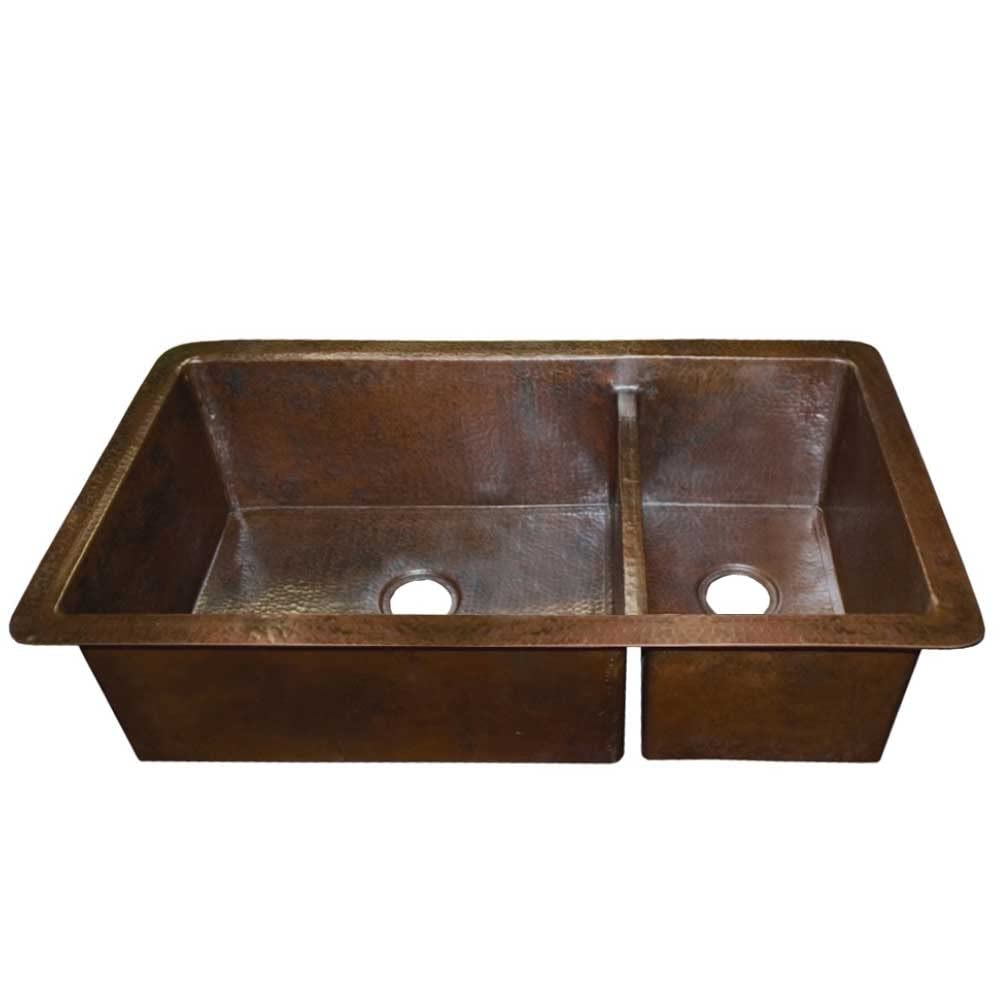 Native Trails CPK277 Cocina Duet Pro Copper Kitchen Sink: Antique Copper
