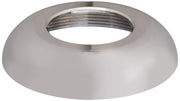 Chrome escutcheon with dome-shaped design and oval opening for wand installation.