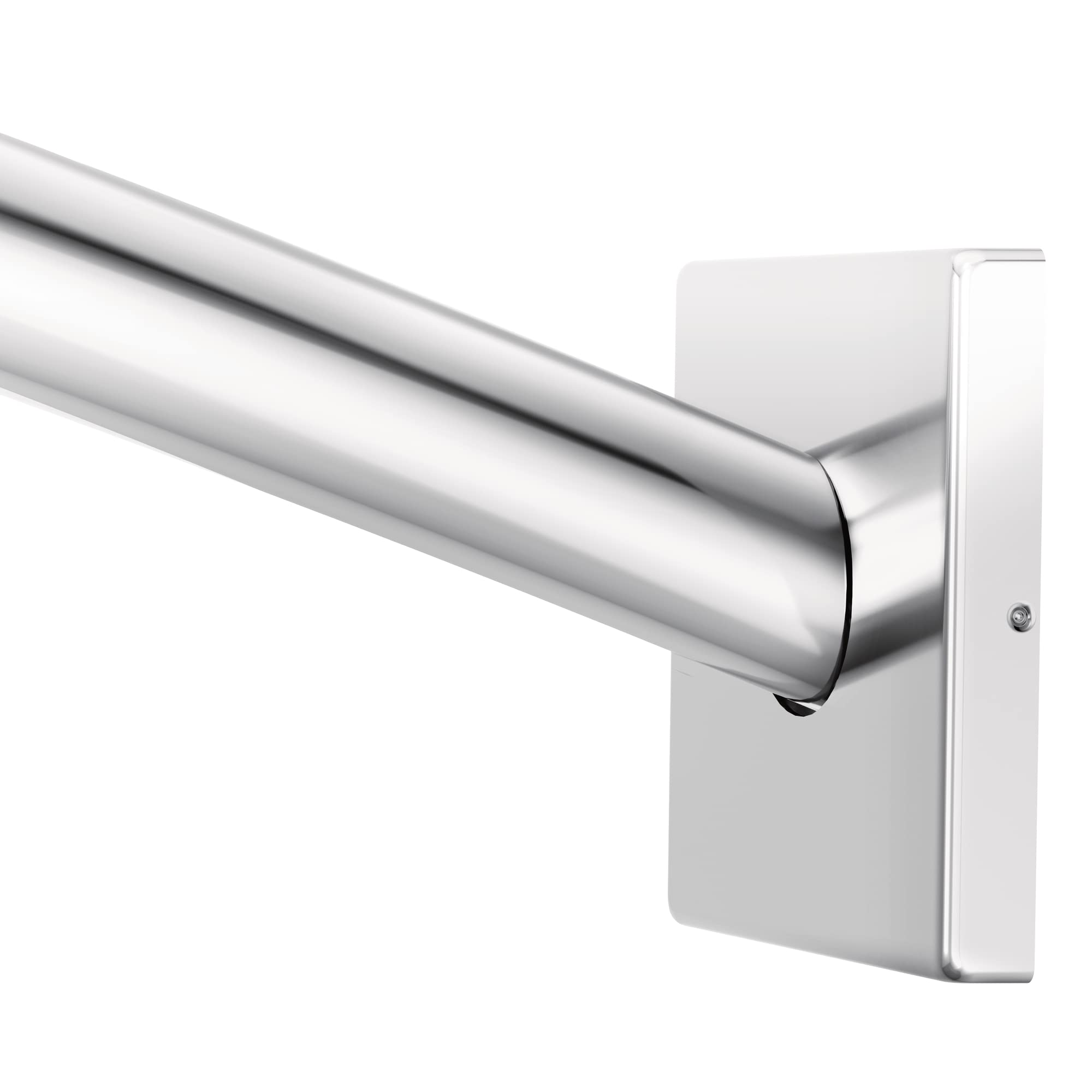 Moen Triva 5 Foot Curved Fixed Mount Shower Curtain Rod with Pivoting Flanges in Chrome - CSR2167CH