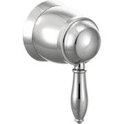 Chrome volume control trim kit with spherical knob handle and cylindrical mounting flange.
