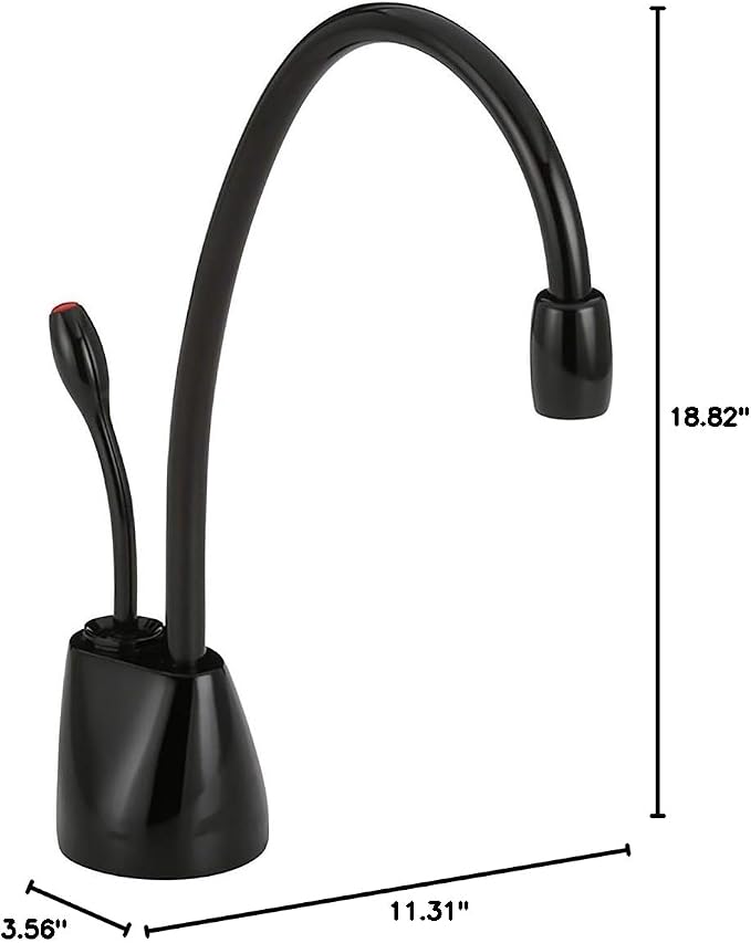 InSinkErator Indulge GN1100 Contemporary Instant Hot Water Dispenser Faucet in Gloss Black - 44251G