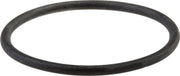 Black rubber o-ring with smooth surface and circular shape.