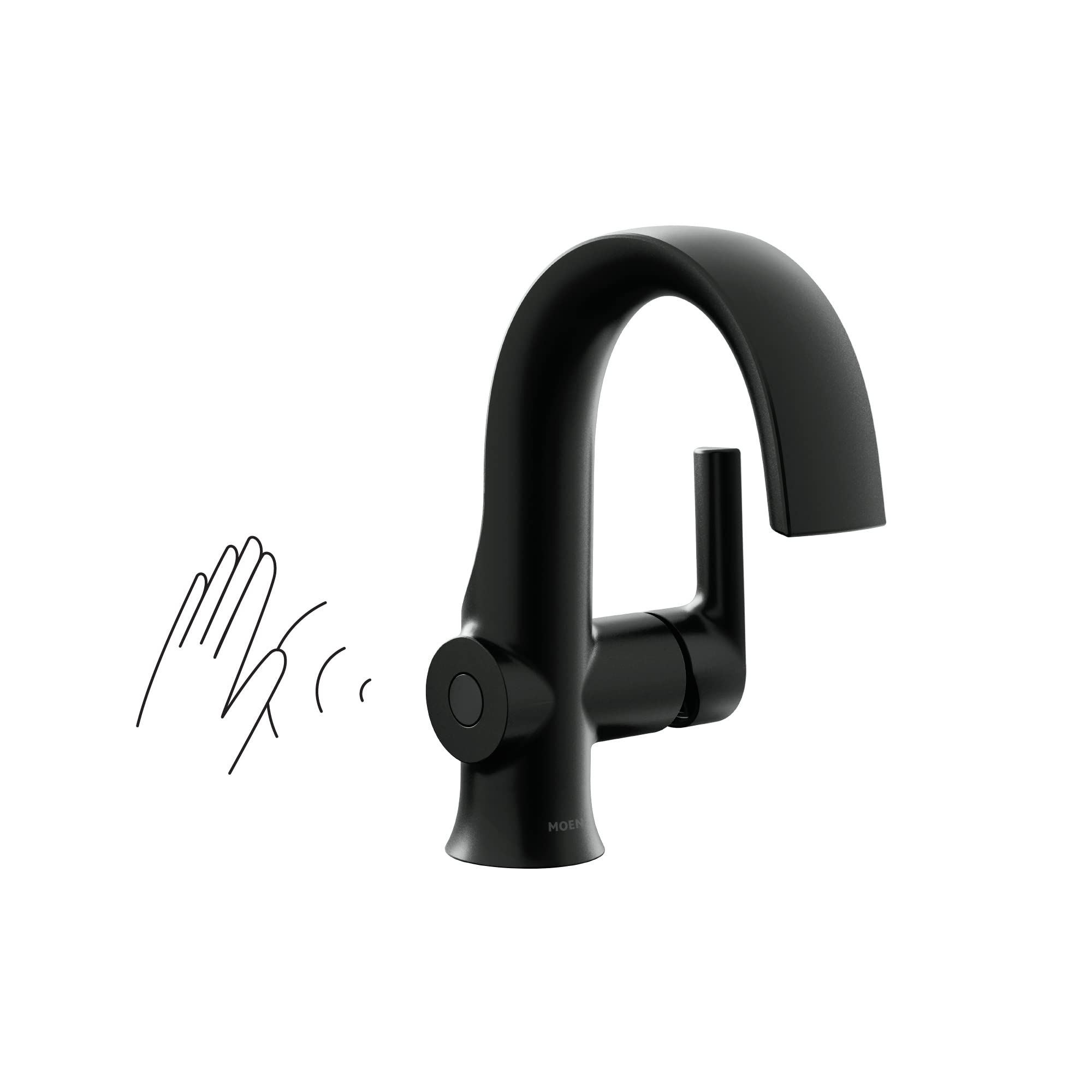 Moen Doux Motionsense Wave Touchless Single Handle Bathroom Sink Faucet in Matte Black - S6910EWBL