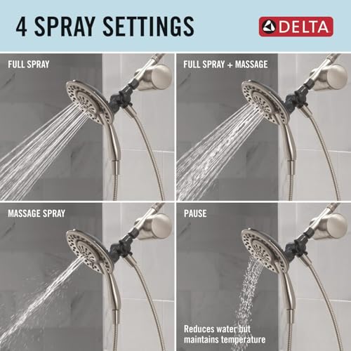 Delta Clarifi Shower Filter Attachment with 4-Setting In2ition in Spotshield Brushed Nickel - 7SF110BSN