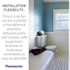 White 6-inch inline duct connector accessory for Panasonic bathroom ventilation fan installation.