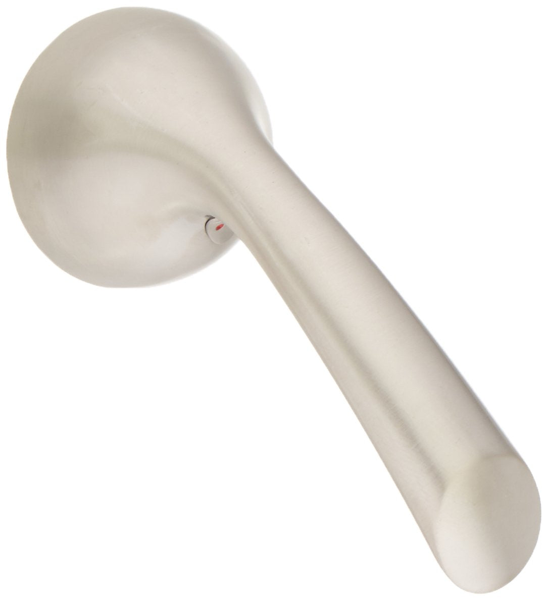 Stainless steel lever handle with rounded ball grip and elongated shaft for faucet installation.