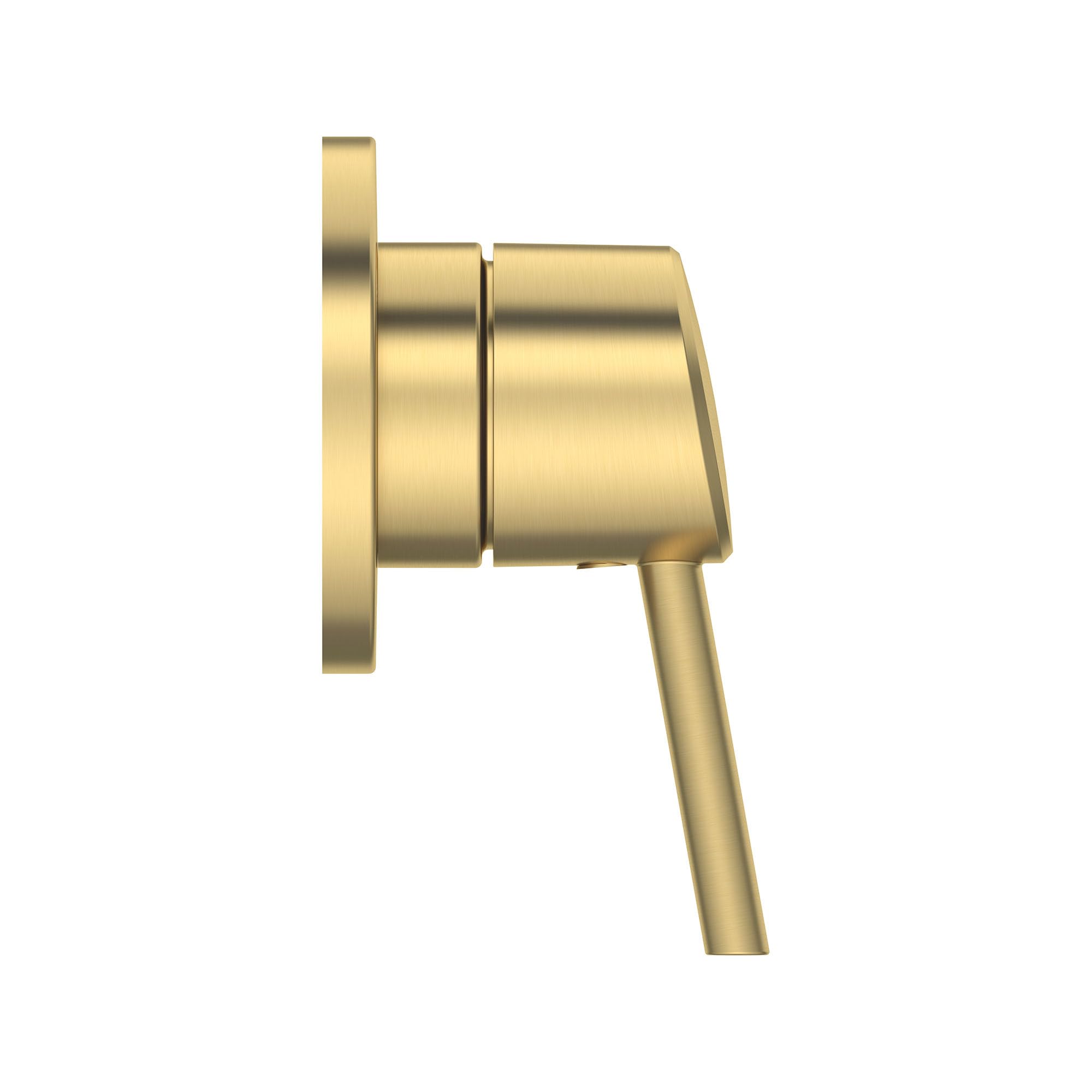 Grohe Concetto 3-way diverter trim in brushed gold finish with cylindrical lever handle.