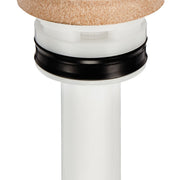 White piston assembly with black rubber seal ring and cork top cap for Grohe faucet repair.