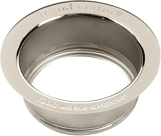 InSinkErator 3/4 Inch Standard Kitchen Drain Sink Flange in Polished Nickel - 77697