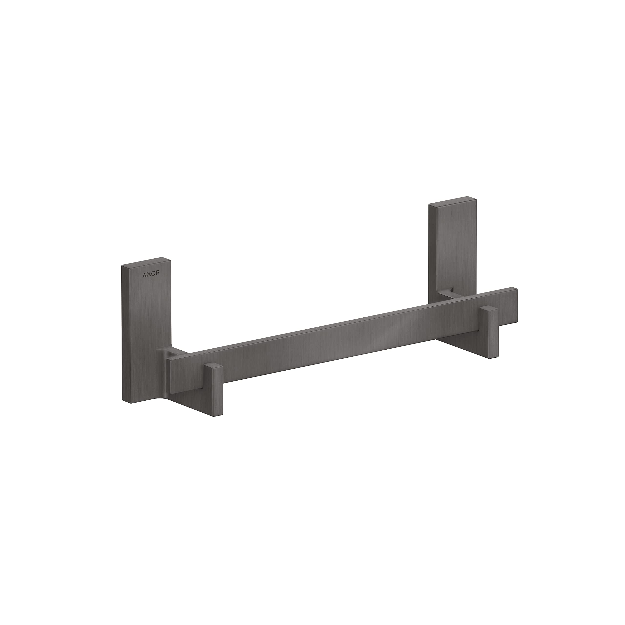 AXOR 42613340 Universal Rectangular Towel Bar, 12" in Brushed Black Chrome