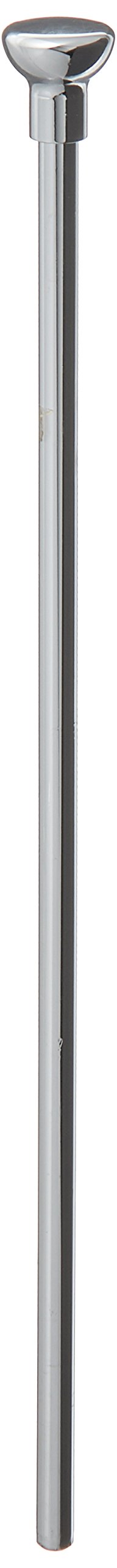 Chrome lift rod with dome finial top for bathroom sink drain assembly.