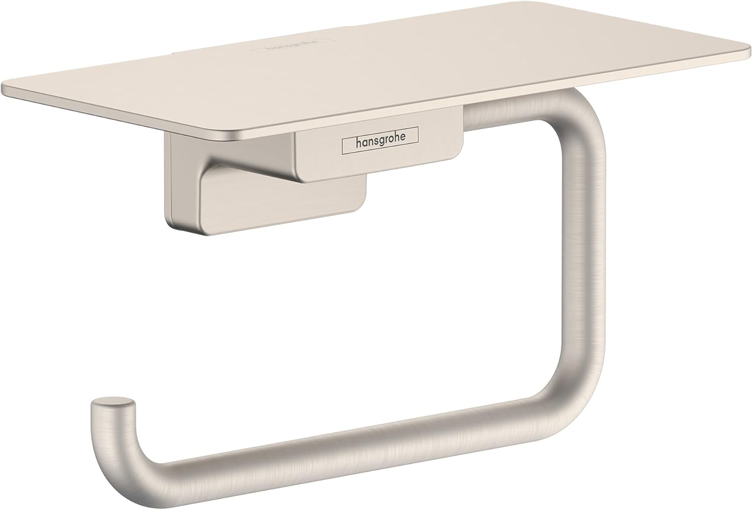 Hansgrohe 41772820 AddStoris Toilet Paper Holder with Shelf in Brushed Nickel