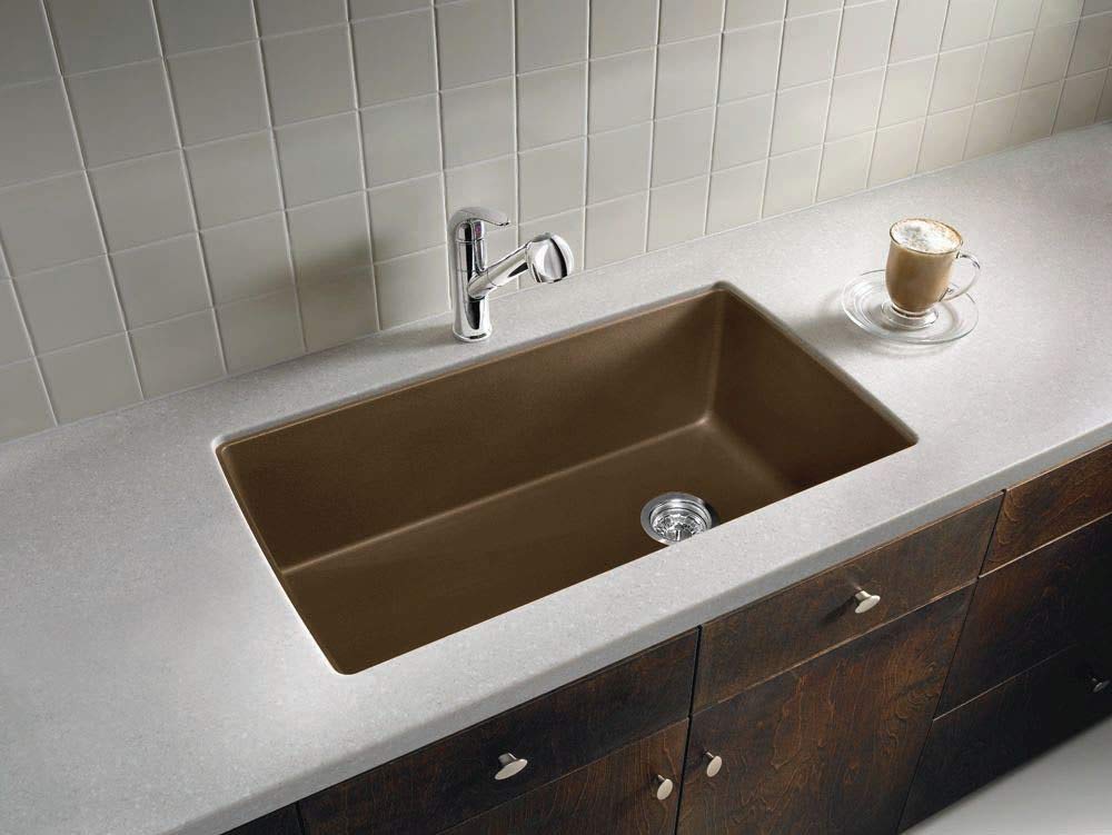 Blanco Diamond Super Single Drop-In or Undermount Kitchen Sink 33.5" x 22" in Biscotti - 441214