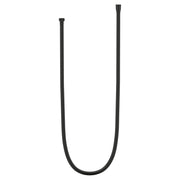 Matte black metal shower hose with twist-free design and connector fittings at both ends.