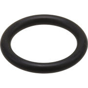 Black rubber O-ring with oval shape for plumbing fittings.
