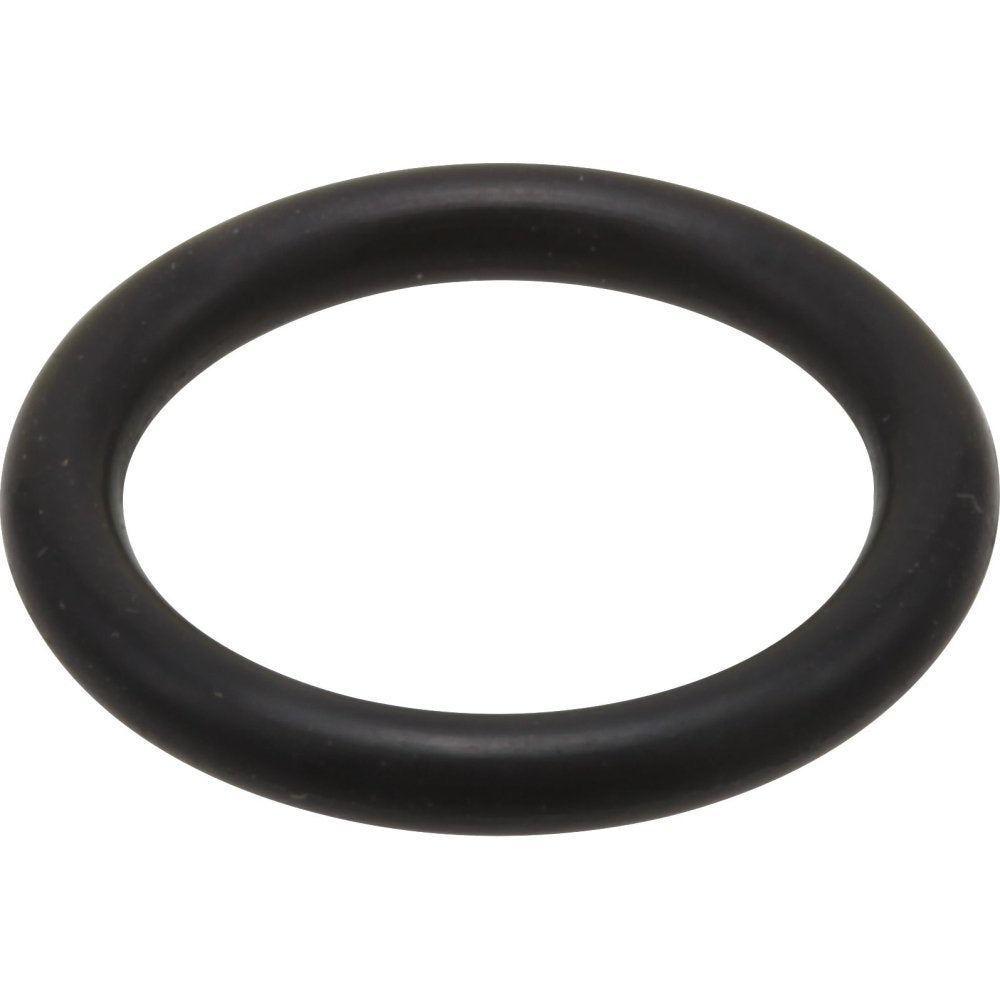 Black rubber O-ring with oval shape for plumbing fittings.