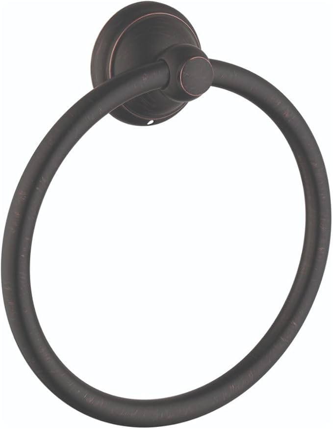 Hansgrohe 06095920 Towel Ring Timeless 7-inch Classic Holder in Rubbed Bronze