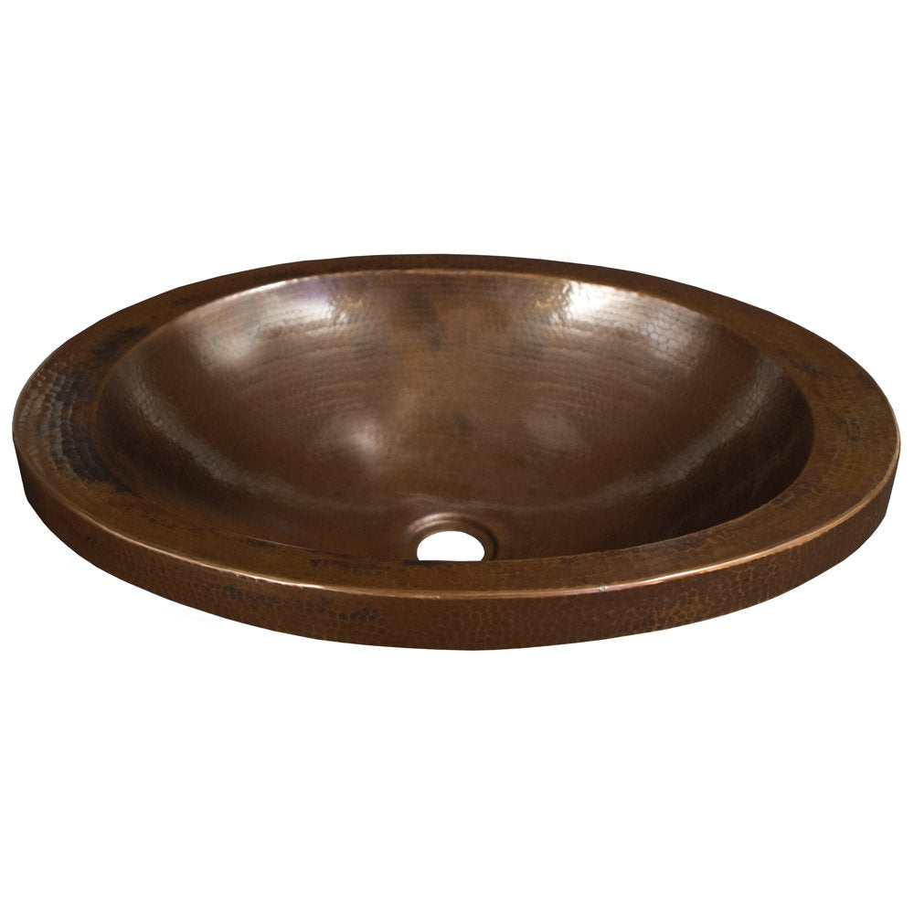 Native Trails CPS243 HIBISCUS: Hammered Copper Self-Rimming Bathroom Sink