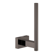 Hard graphite square spare paper holder with vertical cylindrical rod and wall-mounted bracket base.