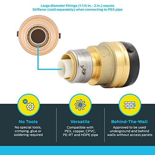 Sharkbite 1-1/2 in. x 1 in. Push-to-Connect Reducing Coupling Fitting in Brass - UXL014128
