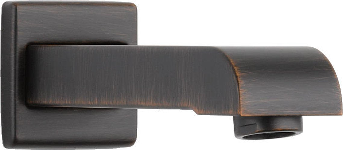 Venetian Bronze tub spout with curved design and wall-mounted square flange.