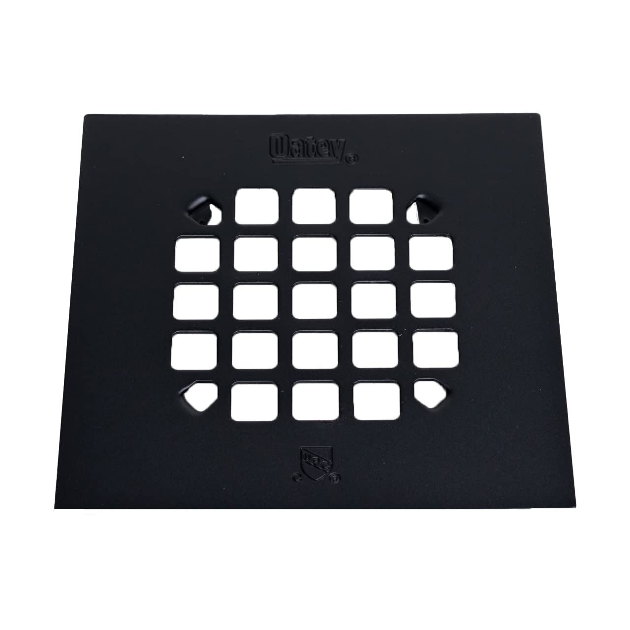 Oatey 4-1/4 in. Square Snap-Tite Shower Strainer for Tiled Showers in Matte Black - 42423