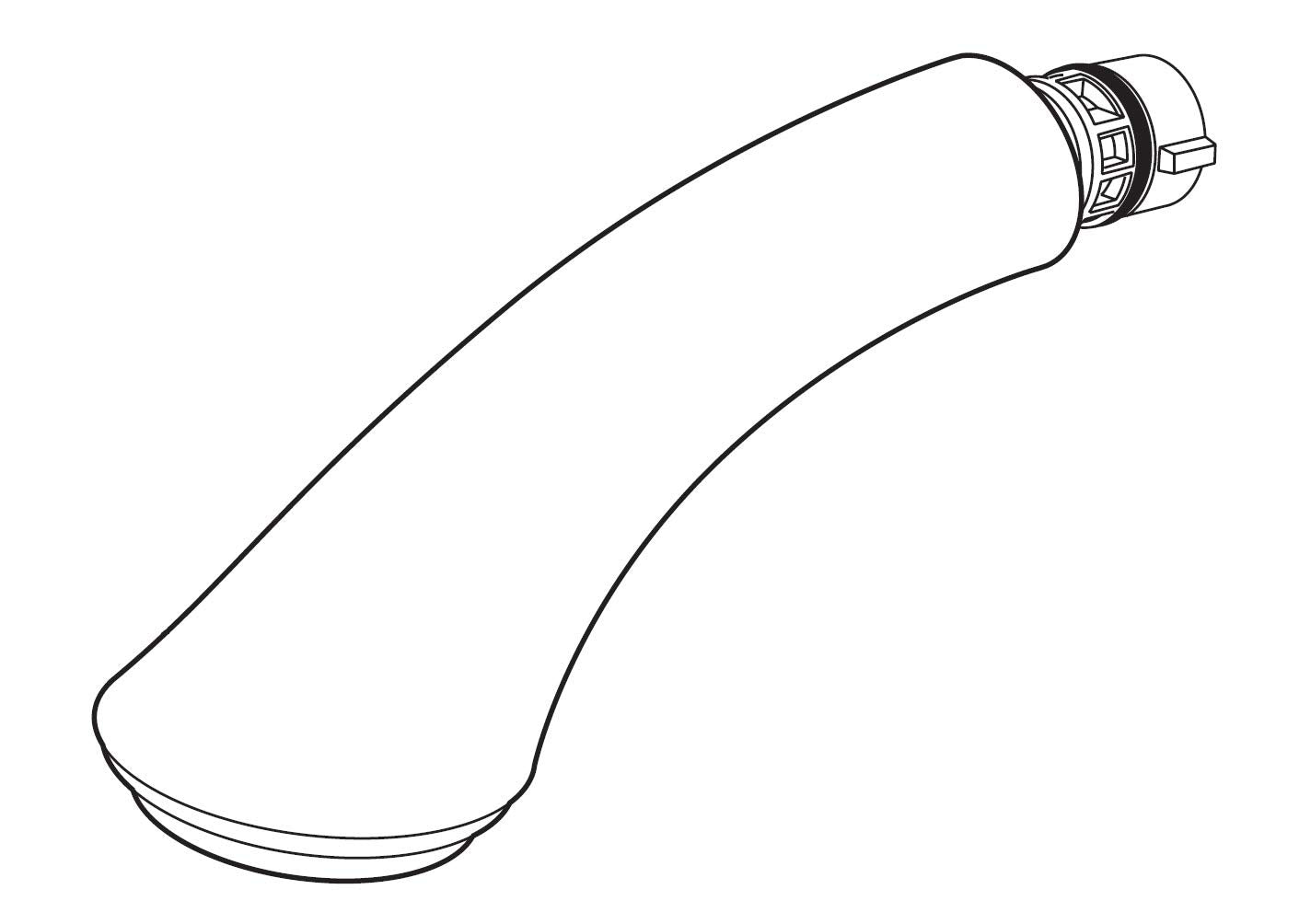 Pull-out wand assembly with curved spout and decorative collar connector in Venetian Bronze finish.