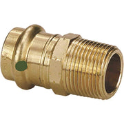 Bronze press adapter with 1/2" press connection on left and male threaded outlet on right.