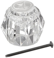Clear faceted knob handle with mounting screw for Delta H51 faucet.
