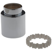 Cylindrical trim sleeve with champagne bronze finish and matching plastic spacer ring.