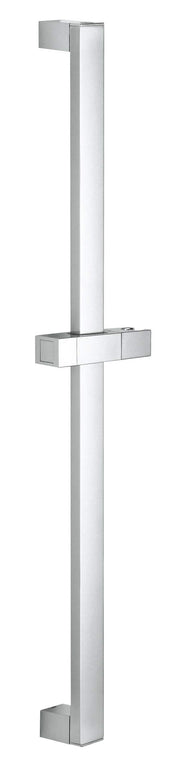 Vertical chrome shower bar with horizontal grab rail and wall mounting bracket, finished in starlight chrome.