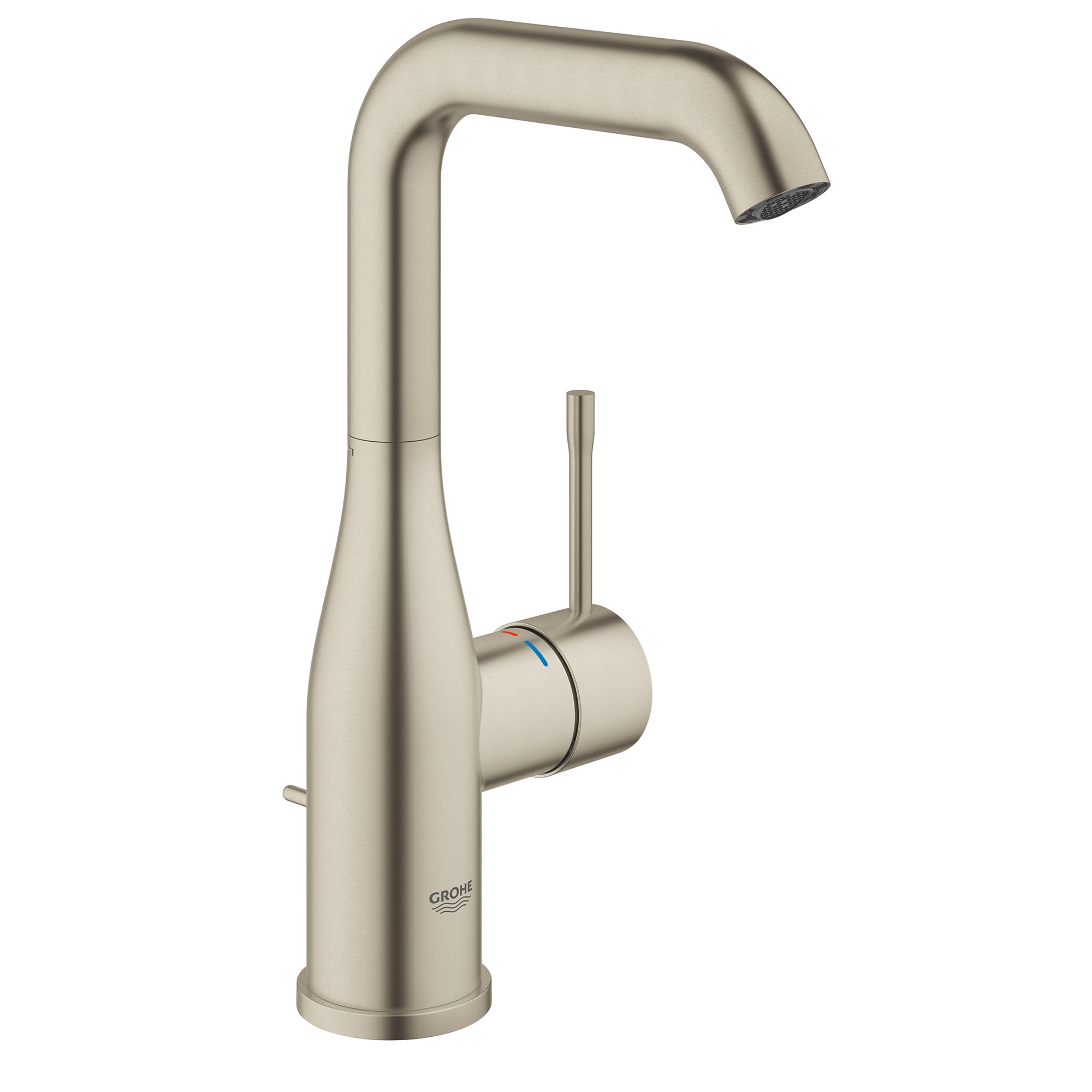 Grohe Essence 23486ENA Single Hole Single-Handle L-Size Bathroom Faucet 1.2 GPM in Grohe Brushed Nickel