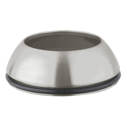 Stainless steel dome-shaped cap with black rubber base ring and open top.