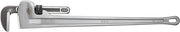 RIDGID 48 inch aluminum straight pipe wrench with adjustable jaw and grip handle.