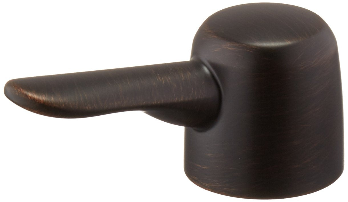 Venetian bronze metal lever handle with cylindrical base and elongated grip arm.
