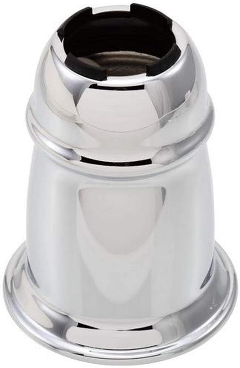 Chrome finish anchor kit with cylindrical white housing and black interior collar for wall or ceiling mounting.