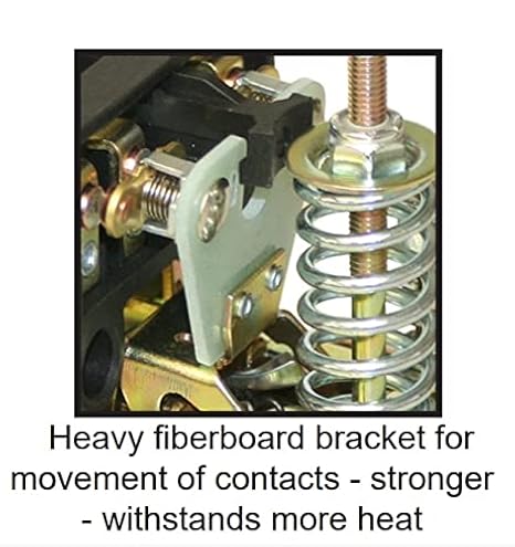 Heavy-duty pressure switch with brass contacts, spring mechanism, and fiberboard bracket assembly.